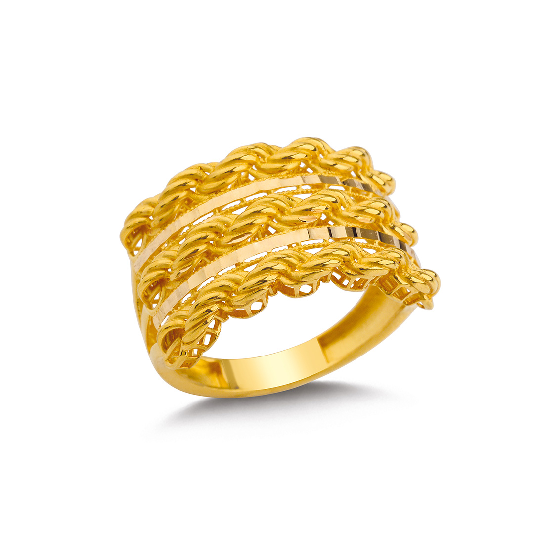 22 Ayar Halatlı Klasik Yüzük 9,5 gr