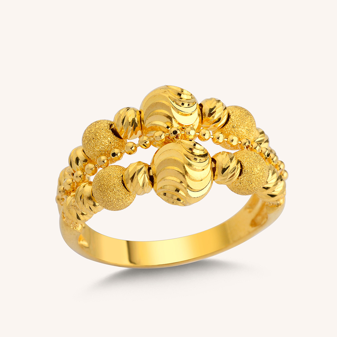 22 Ayar Altın 2 Sıra Dorikalı Yüzük