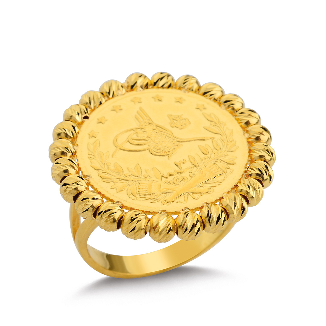 22 Ayar Altın Reşat Yarım Liralı Yüzük