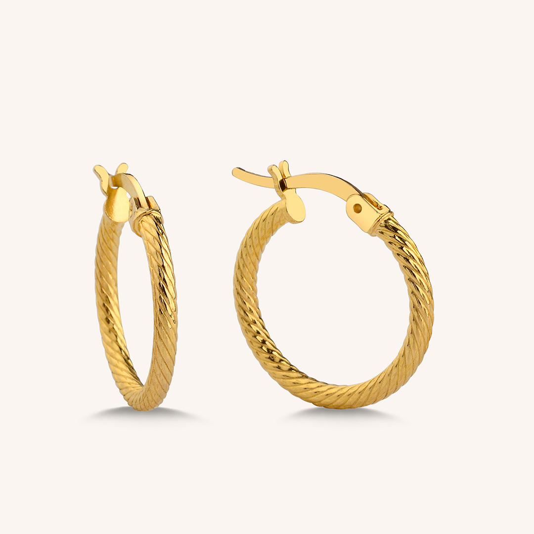 22 Ayar Altın Halka Küpe