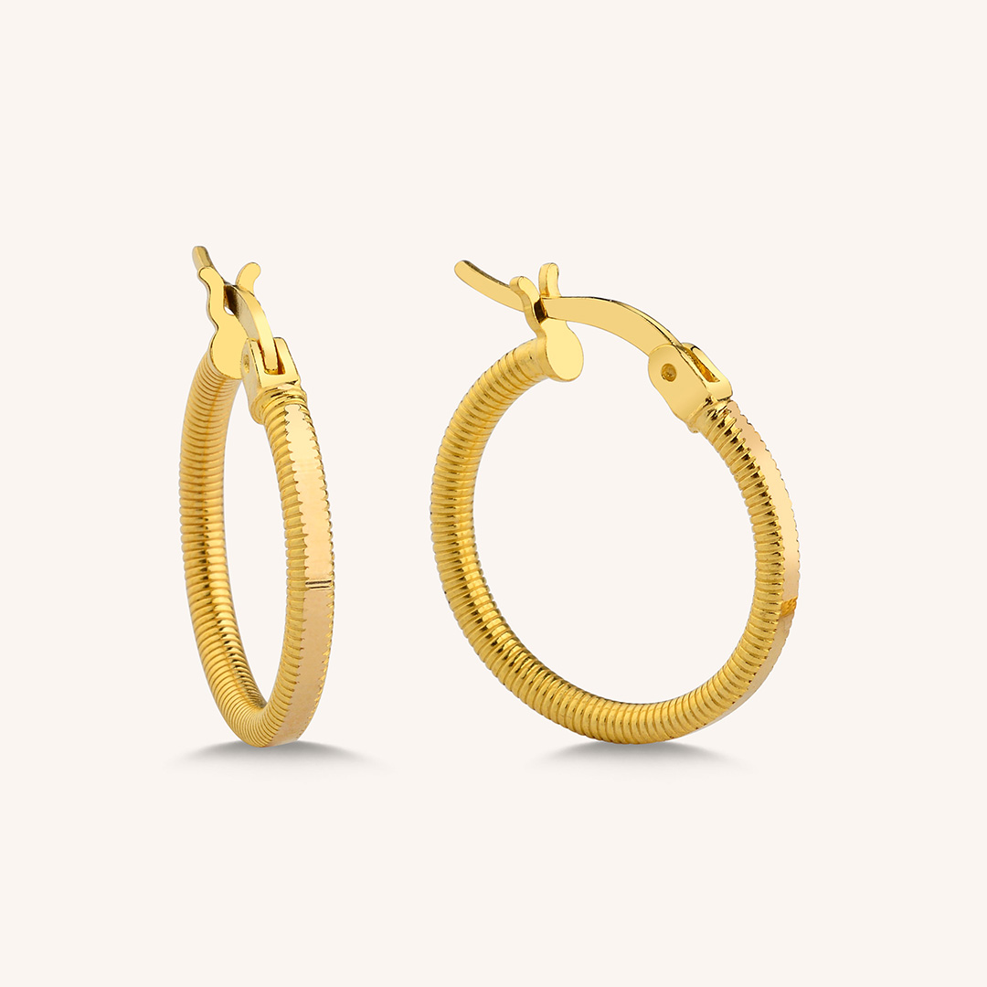 22 Ayar Altın Ajda Halka Küpe