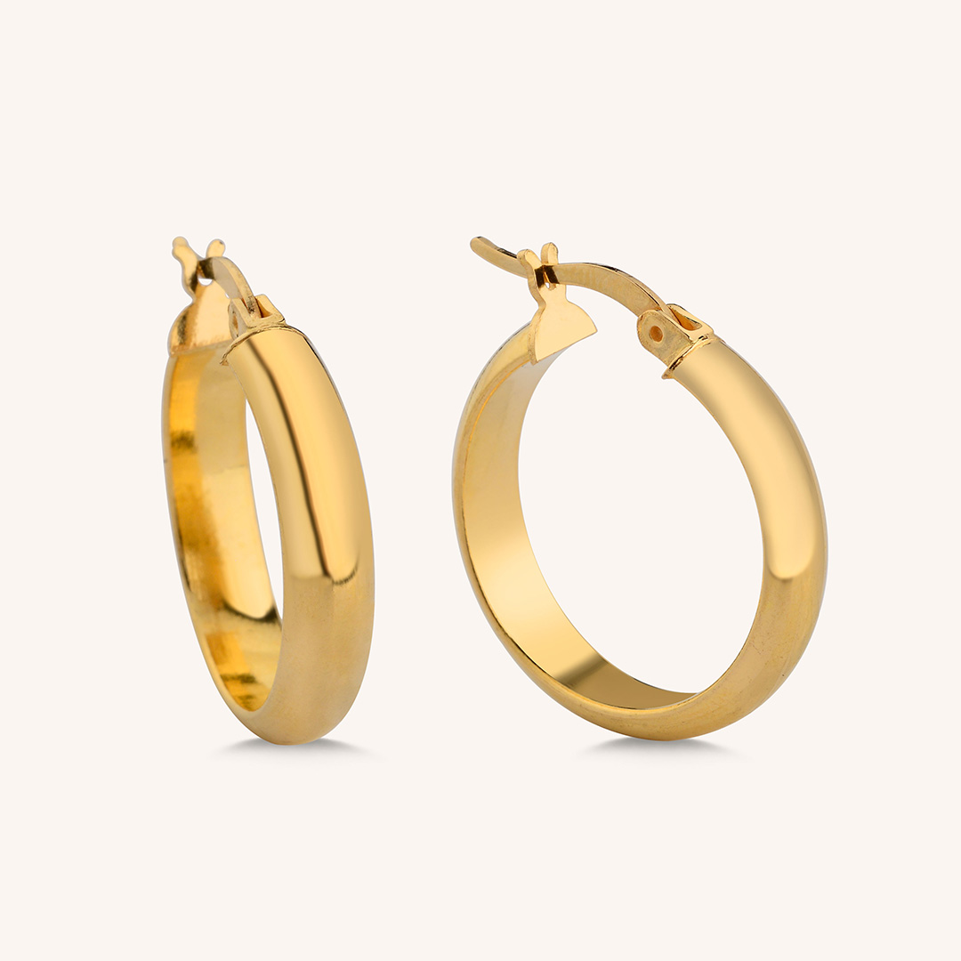 22 Ayar Altın Halka Küpe