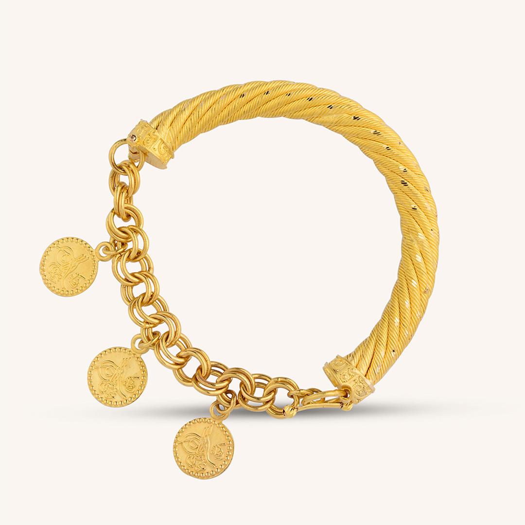 22 Ayar Altın İçiboş Burma Zincirli Kelepçe