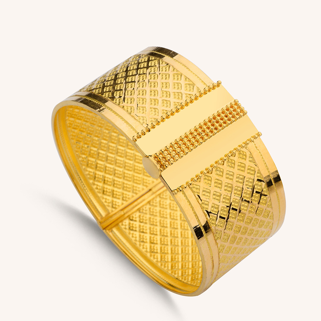 22 Ayar Altın Pres Günlük Kelepçe