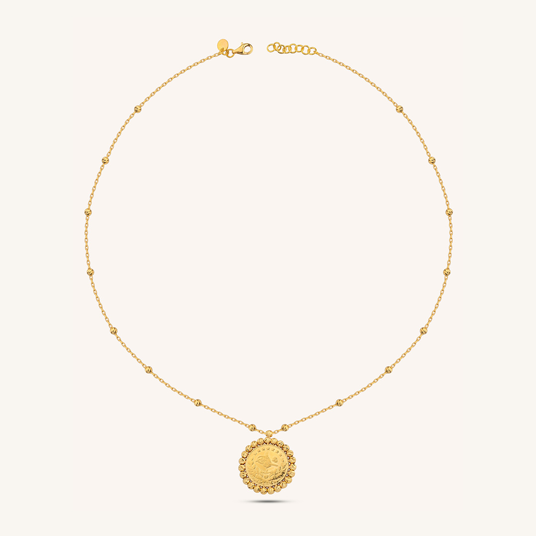 22 Ayar Altın Reşat Yarım Dorikalı Liralı Kolye