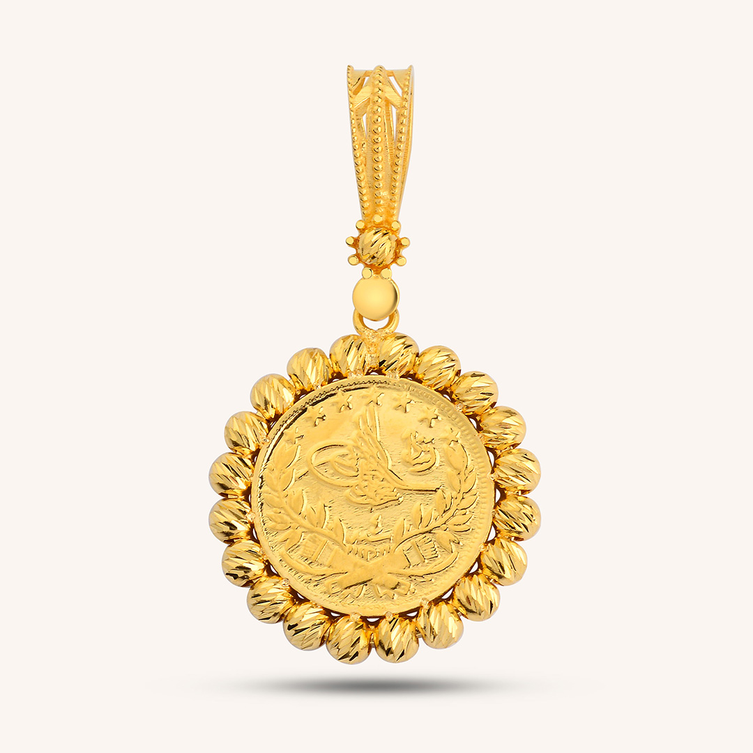 22 Ayar Altın Dorikalı Reşat Çeyrek Kolye Ucu